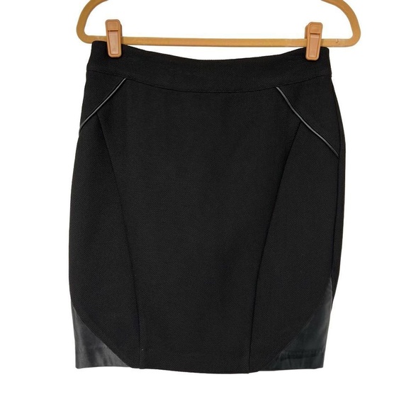 Patrizia Luca Milano Black Faux Leather Detail Skirt - Picture 1 of 8